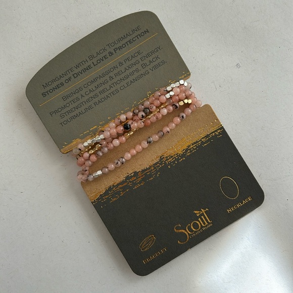 Combination necklace or bracelet made of beaded stones by Scott - Picture 4 of 7